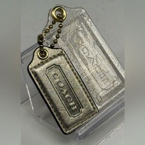 Coach Metallic Med and Large Clear and Glitter Gold Hang Tags